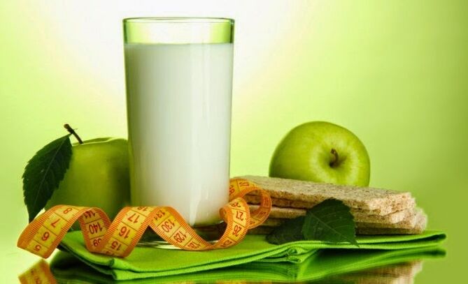 A weekly diet on kefir can be supplemented with apples